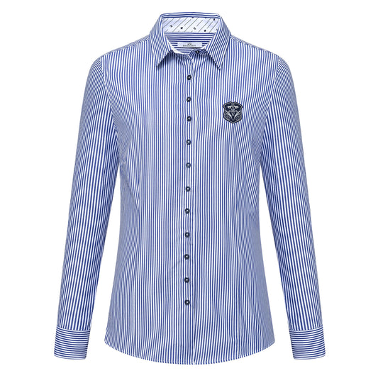 HV. Society Gonda Blue & White Stripe Shirt 0404103861