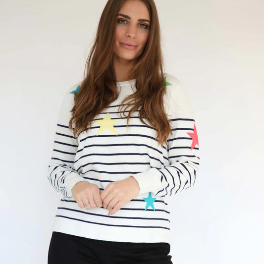 Mudflower Stipes and Stars Jumper