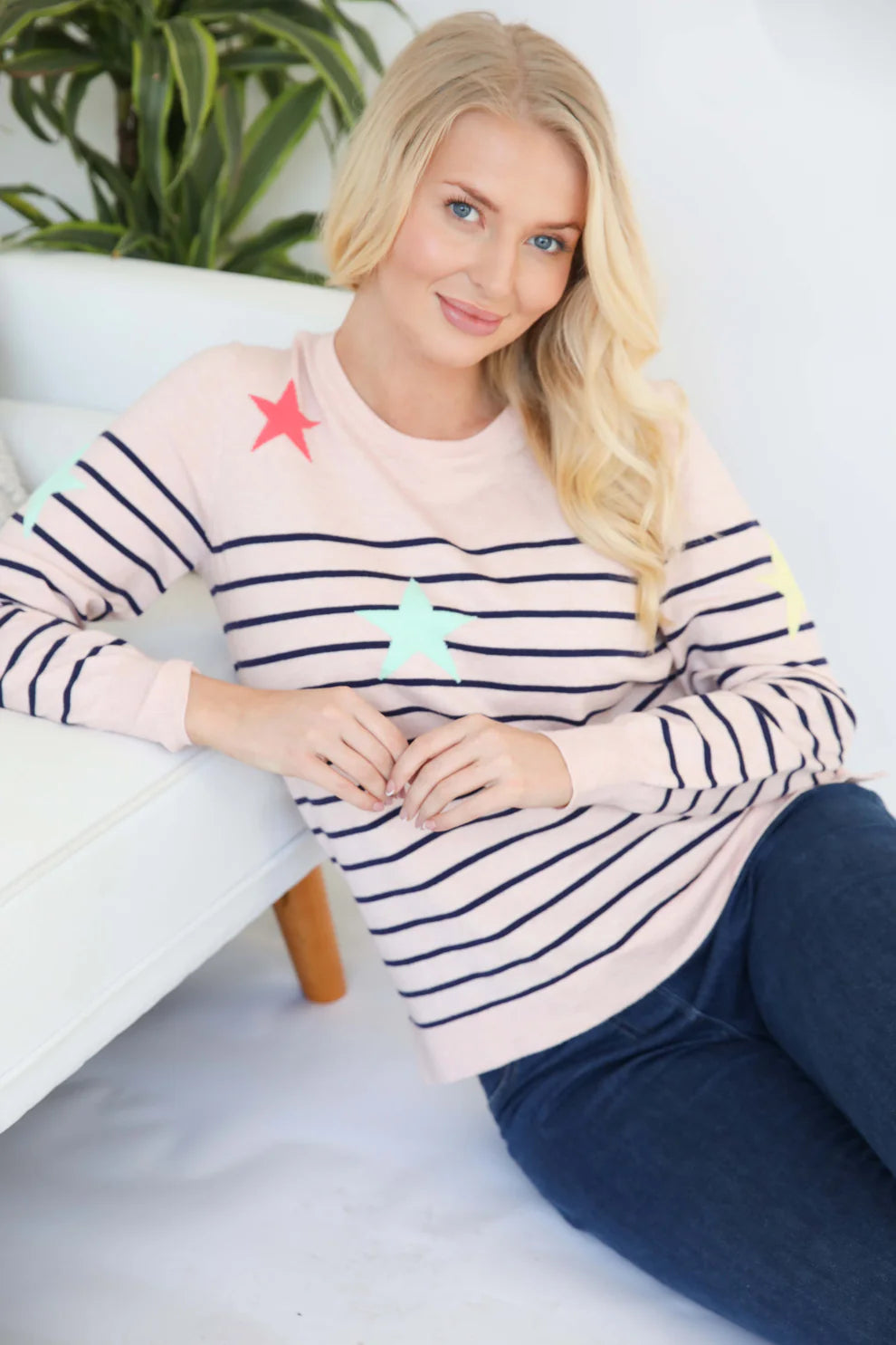 Mudflower Stipes and Stars Jumper