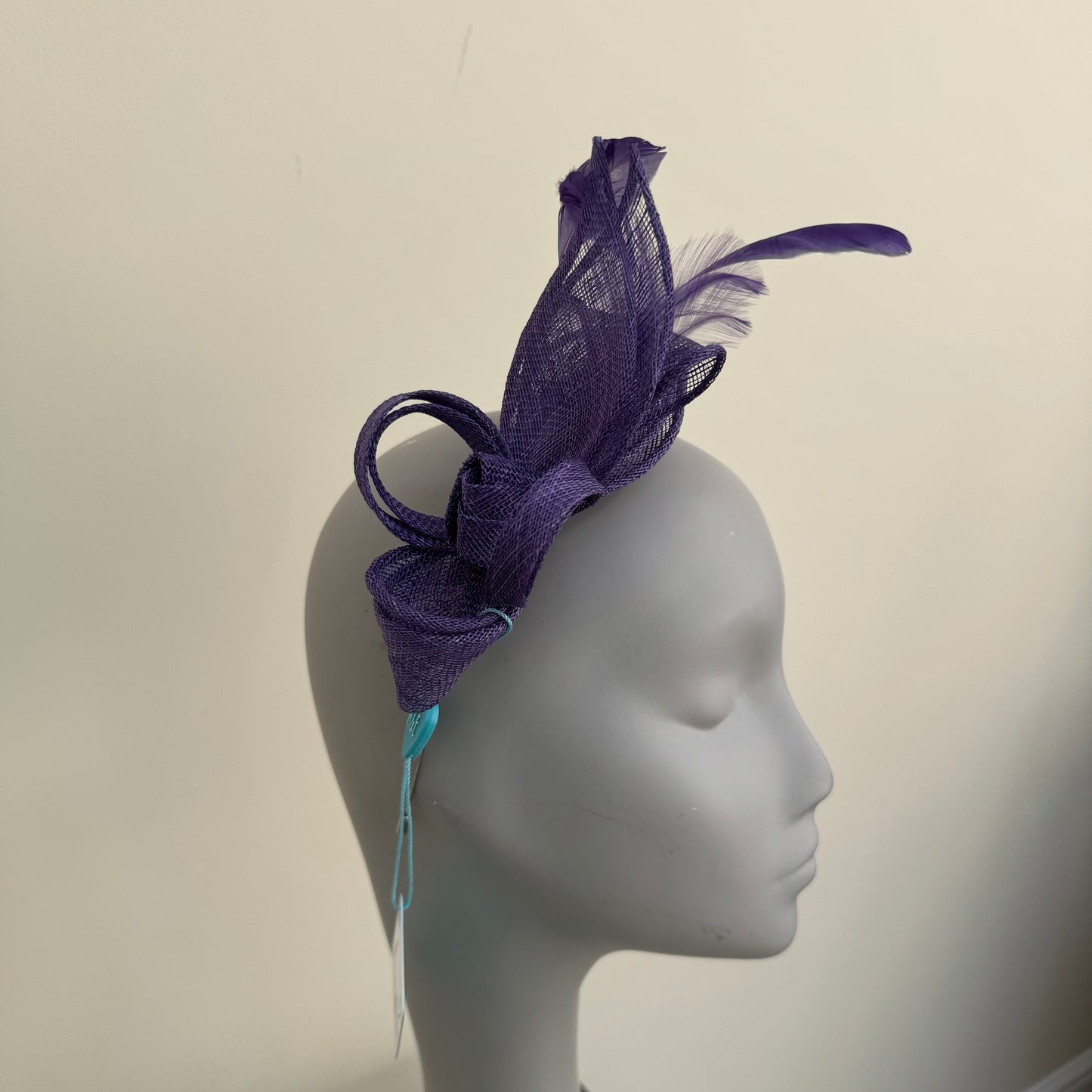 Max and Ellie BF3 Purple Small Fascinator on Headband