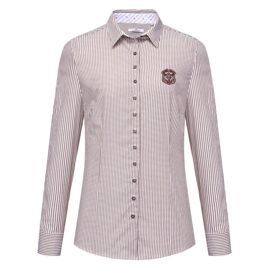 HV. Society Gonda Camel & White Stripe Shirt 0404103861