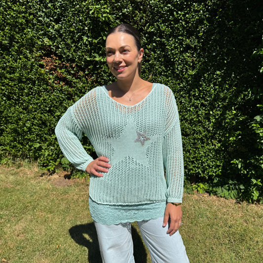 Forever Young Net Jumper with stars