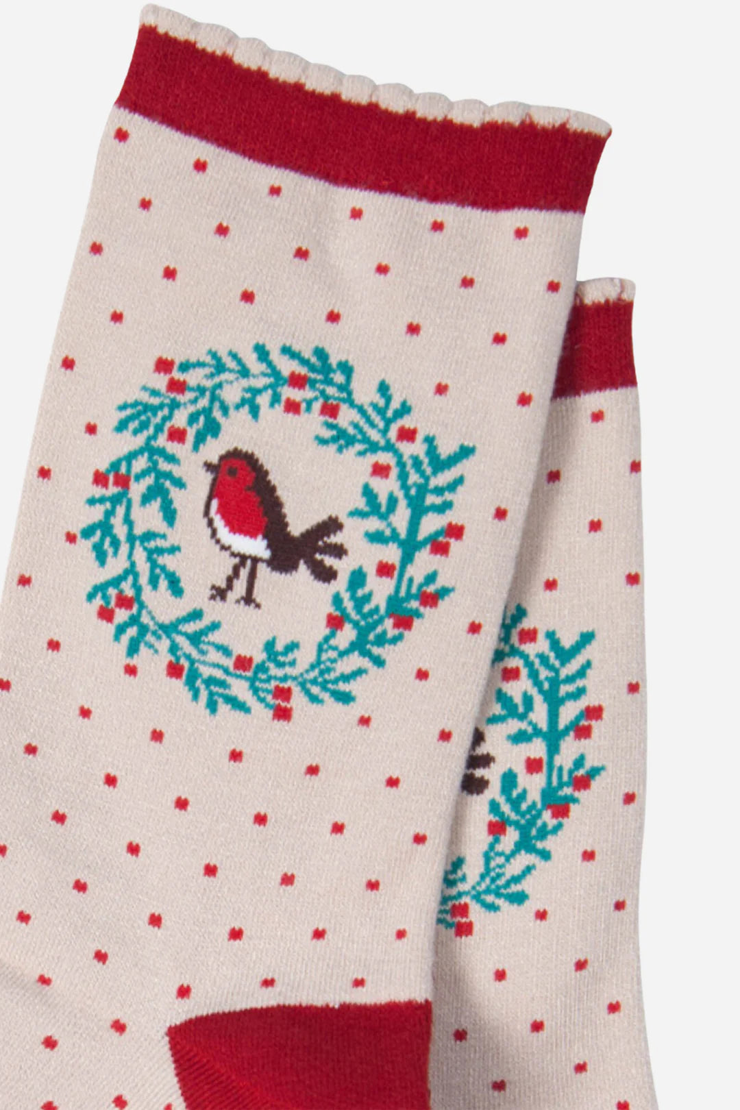 Robin in Garland Print Bamboo Socks