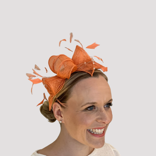 Max and Ellie CF1 Fascinator in Oranges