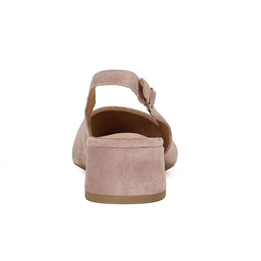 Tamaris 1-29500-42 Taupe Leather Block Heel Slip On Shoe