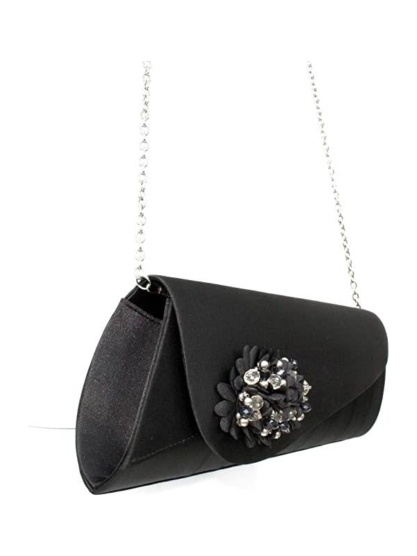 Lunar Black Corsage Trim Handbag