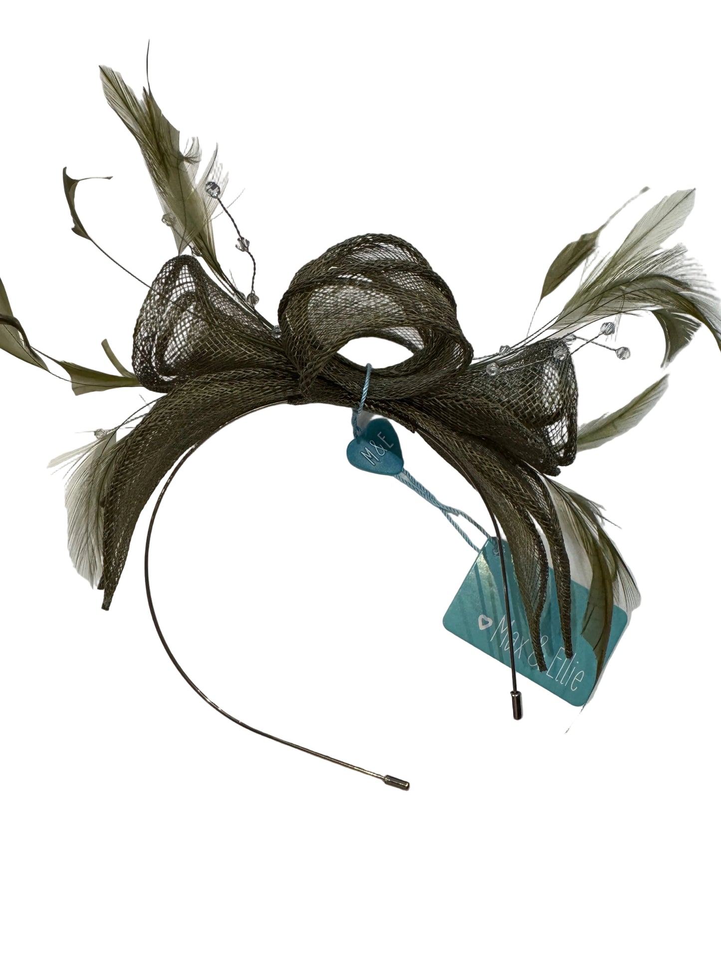 Max and Ellie CF1 Fascinator with Sparkle in Greens
