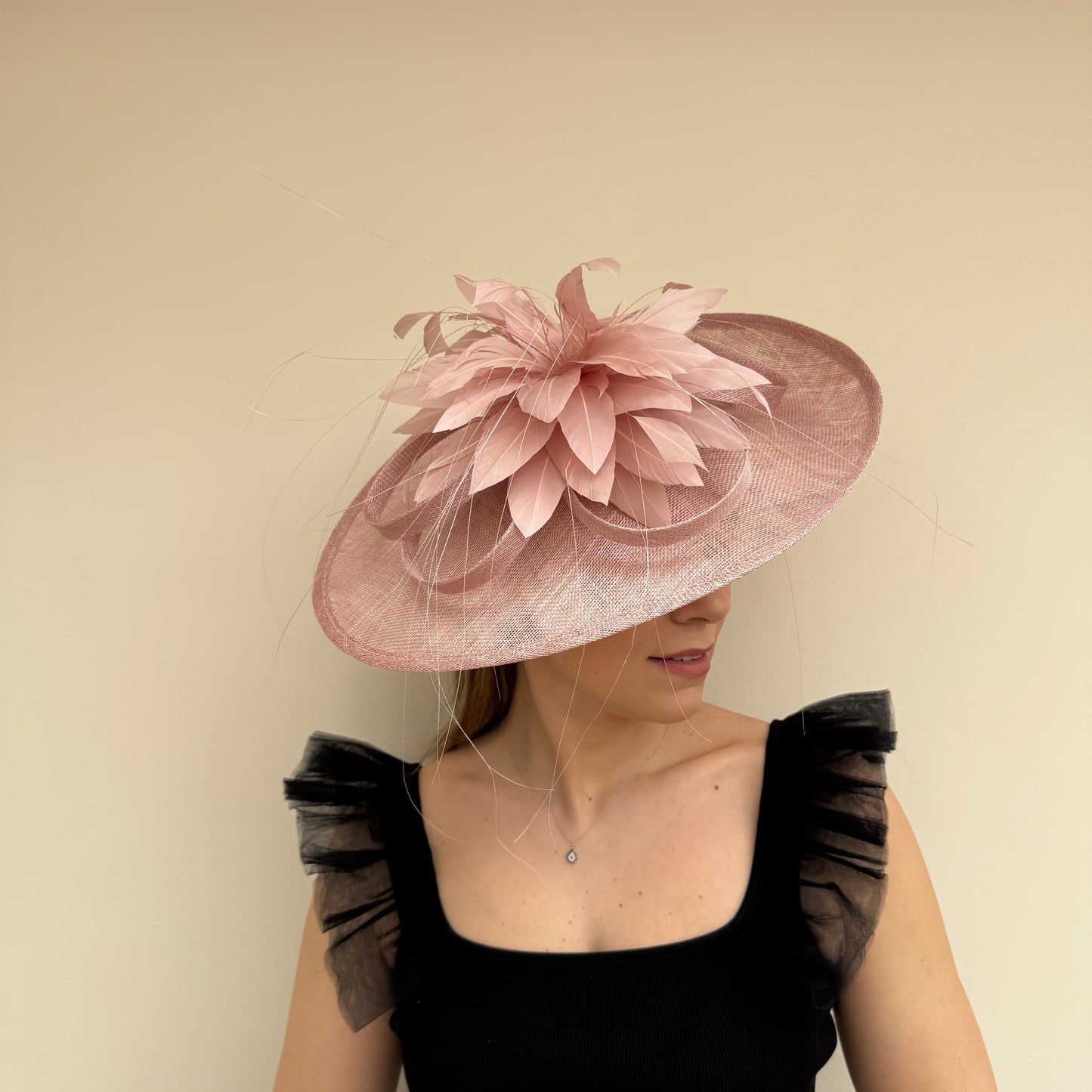 J Bees JB26/117 Truffle Pink Feather Flower Hatinator