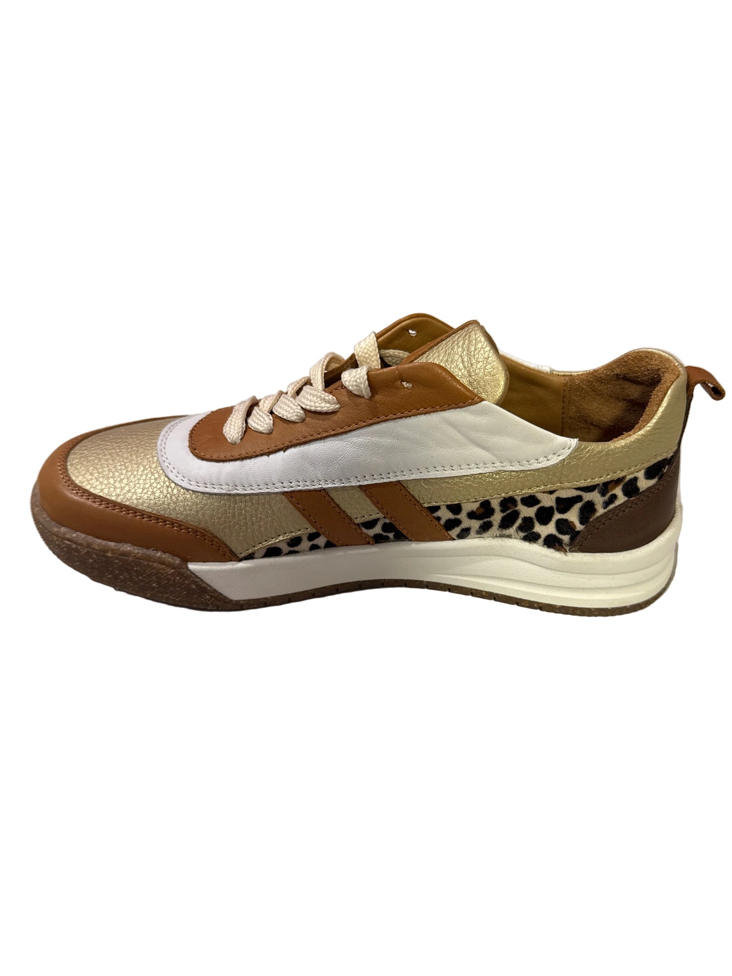 Modella Jade Gold, Tan & Leopard Trainers