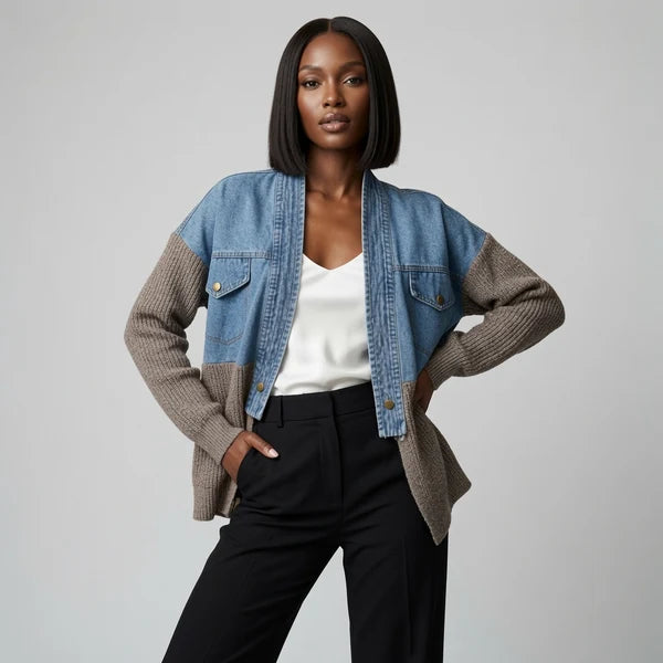 Tempest STELLA07 V Front Dual Fabric Jacket with Vintage Wash