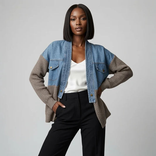 Tempest STELLA07 V Front Dual Fabric Jacket with Vintage Wash