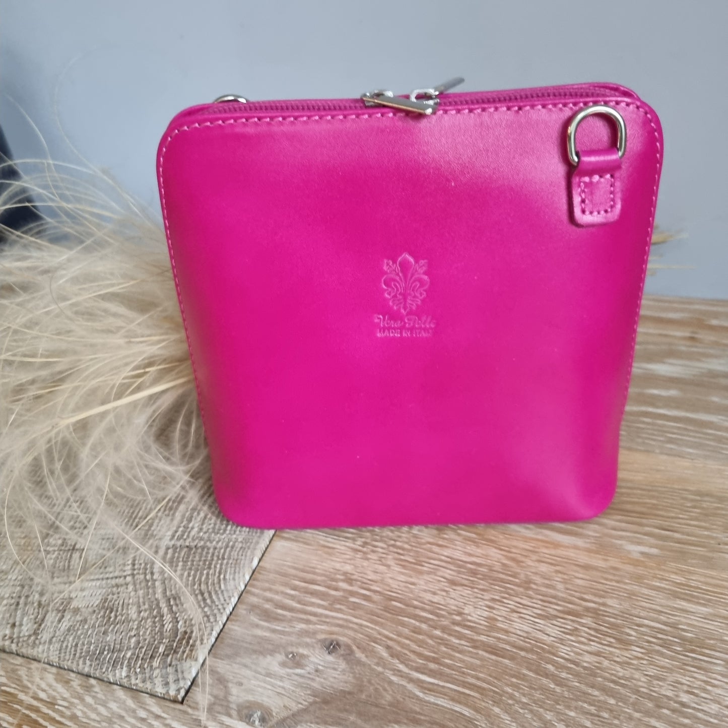 Leather Ladies Small Cross Body PS14 In Pinks