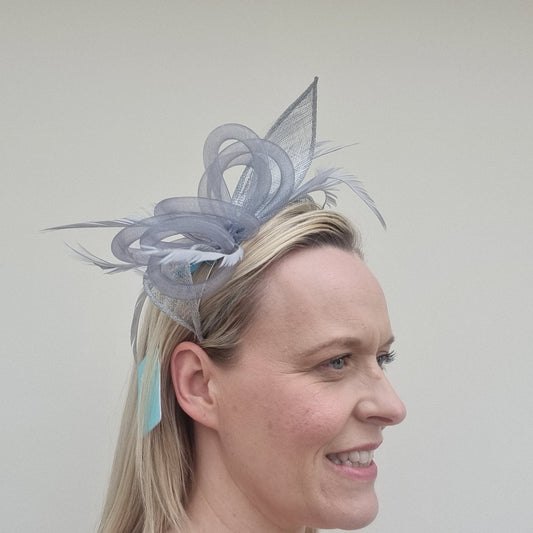 Max and Ellie CF8 Silver Fascinators