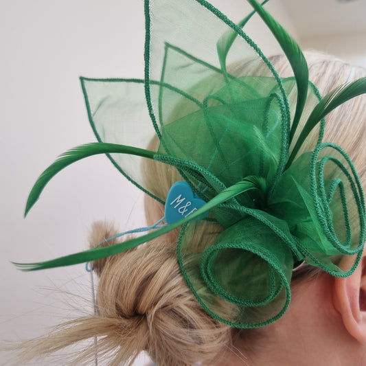 Max and Ellie OF4 Emerald Green Small Clip Fascinator