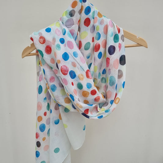 Water colour spots eco scarf