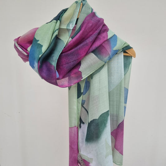 Water colour floral eco scarf
