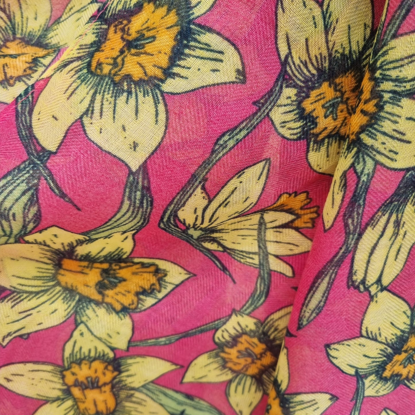 Daffodils print eco scarf