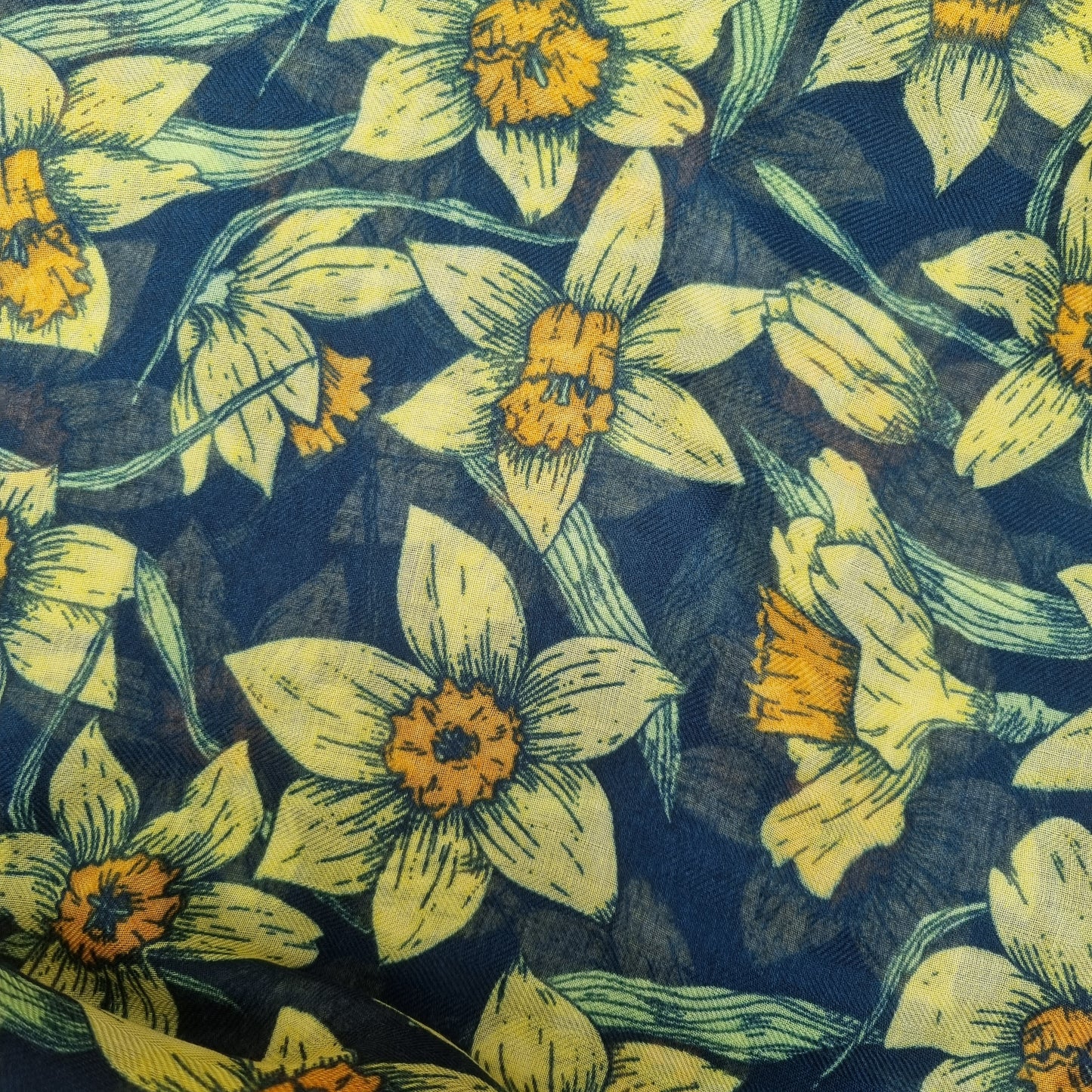 Daffodils print eco scarf
