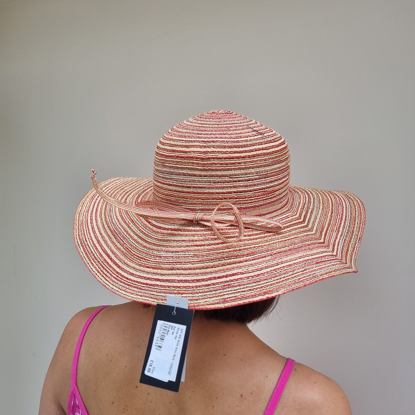 Wide Brim Multi-Coloured Straw Hat