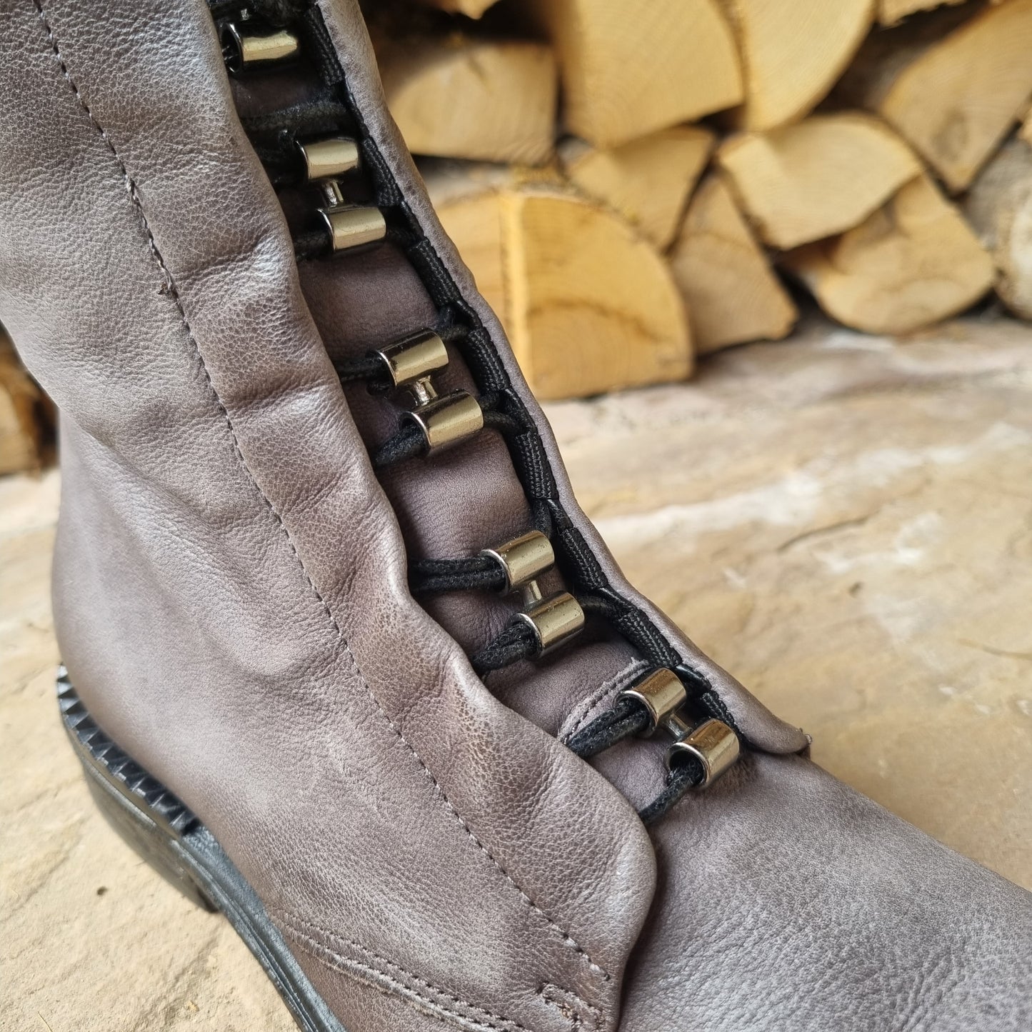 Muse Distressed Grey Leather Boot