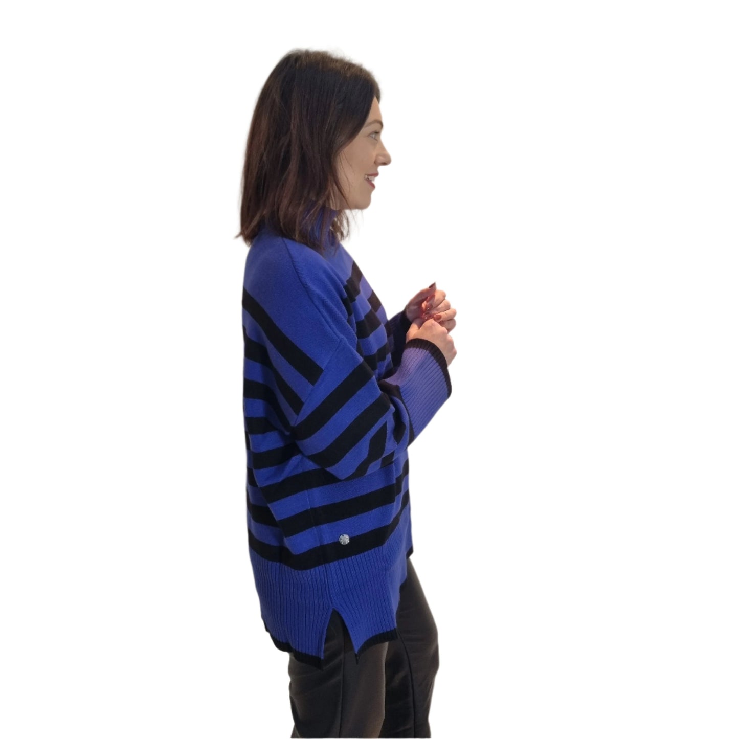 Malissa J Stripe Jumper with ribbed turtle neck