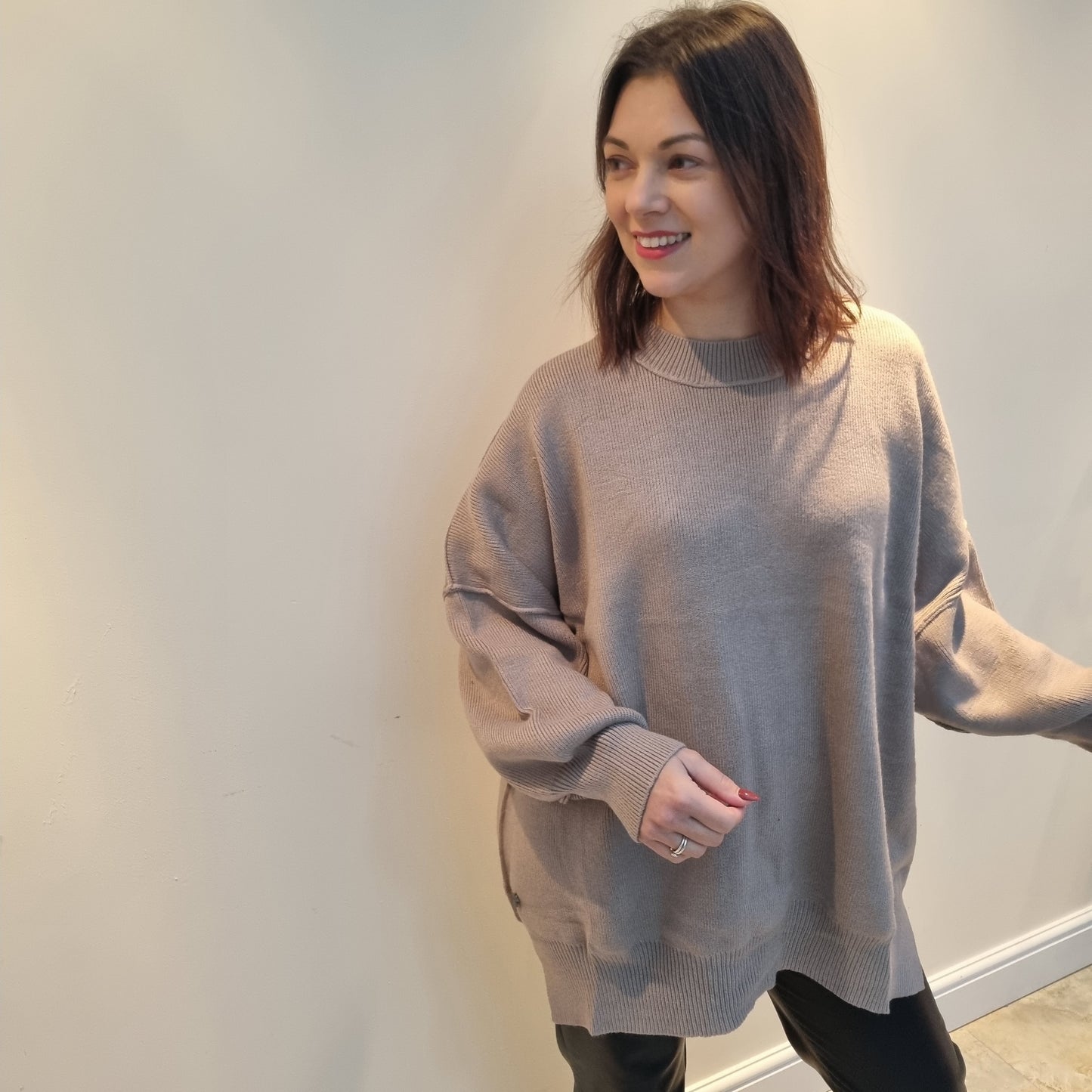 Malissa J Oversized Chunky Ribbed Jumper with Round Neck
