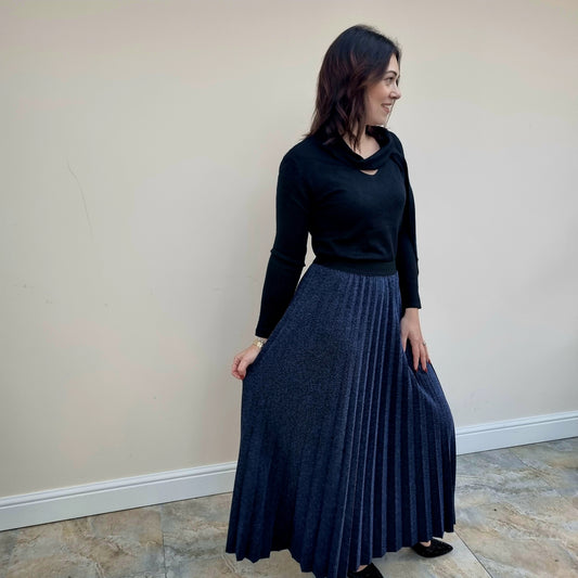 Lurex Pleated Skirt