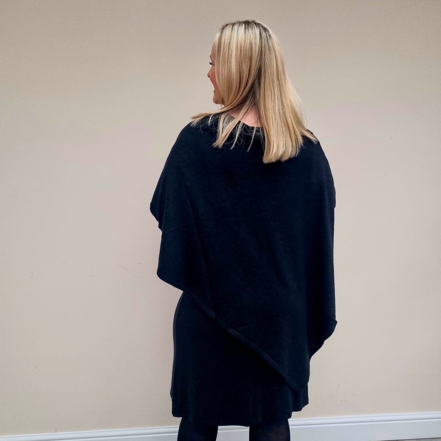 Paramour Black Poncho with Sparkly Edge