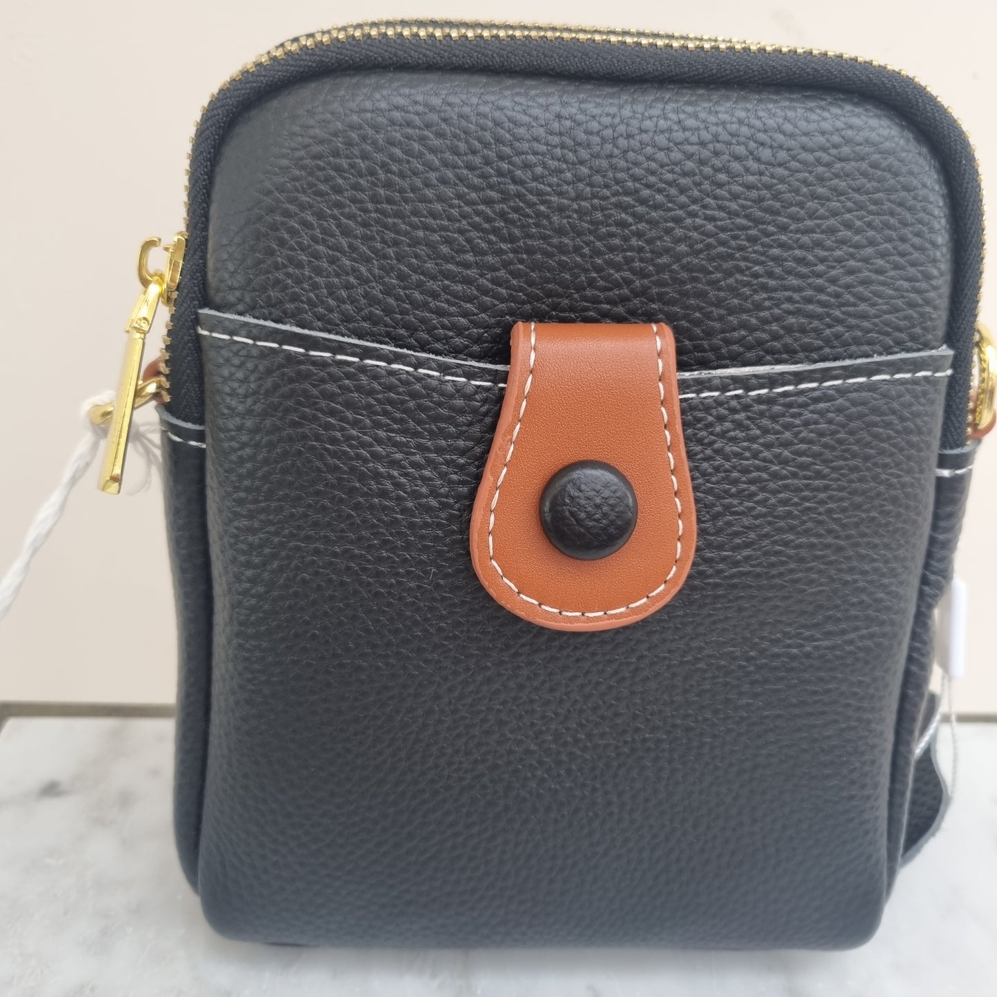 Envy Leather Crossbody Double Pocket Bag
