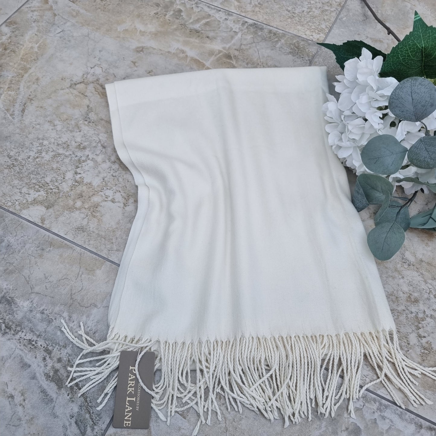 Park Lane PAS Celine Pashmina in White & Creams