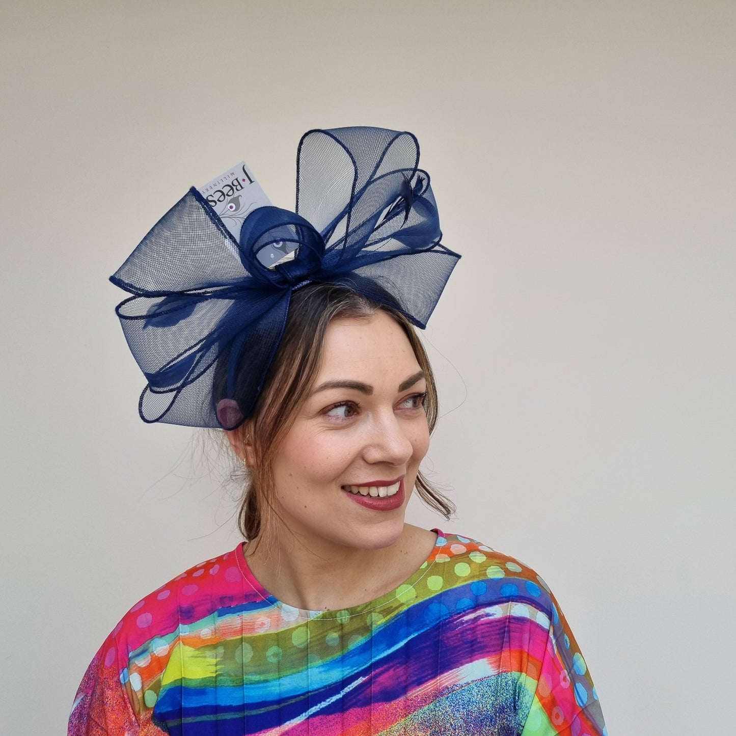 J Bees JB24/22 Crin Bow Fascinator In Blues