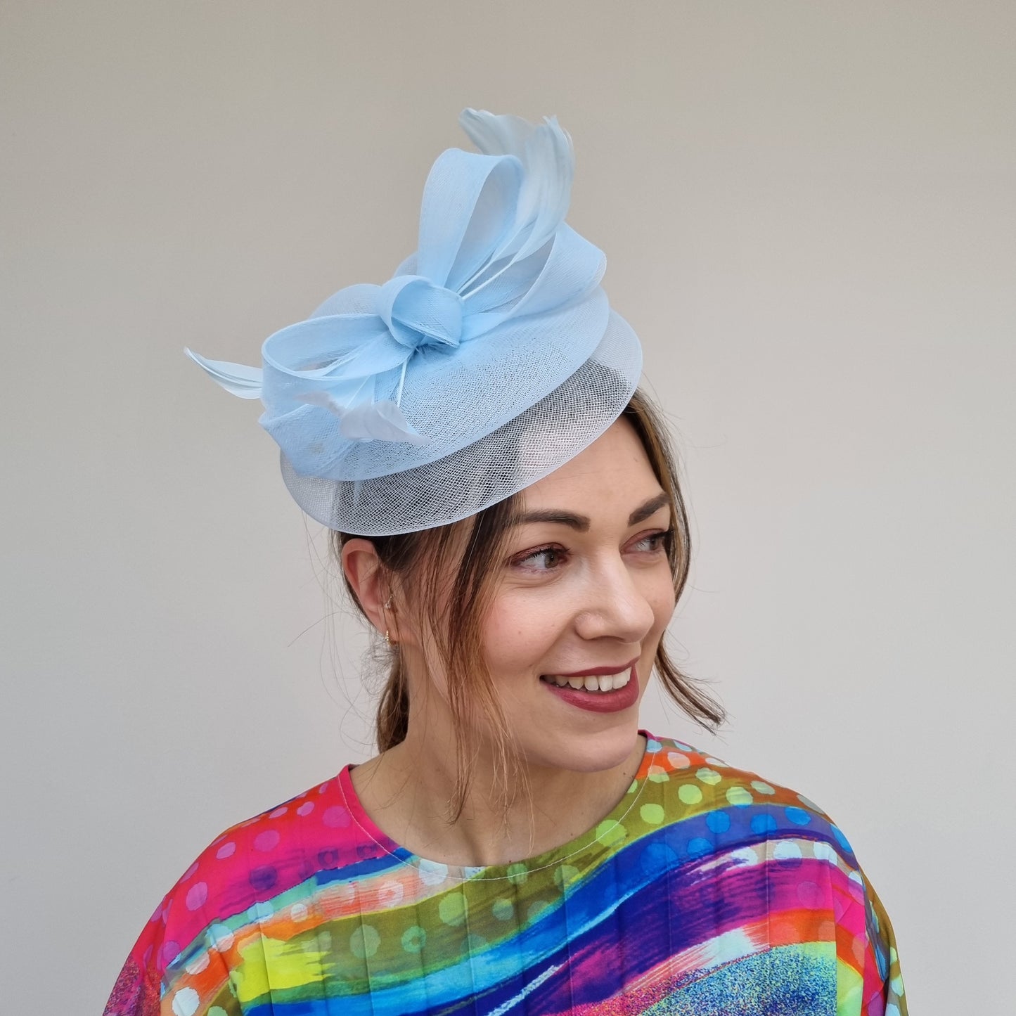 J Bees JB24/20 Net Bow Fascinator in Blues