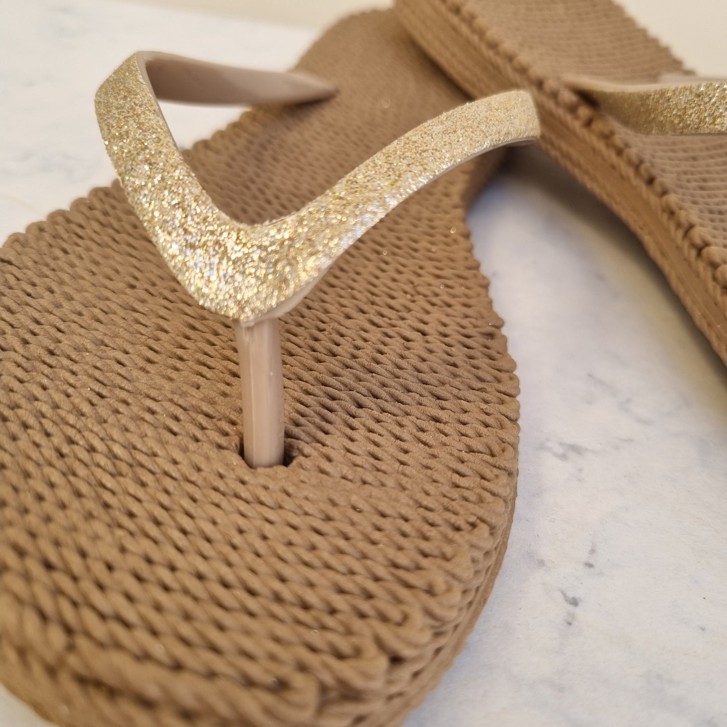 Gold glitter Toe Post Flip Flop