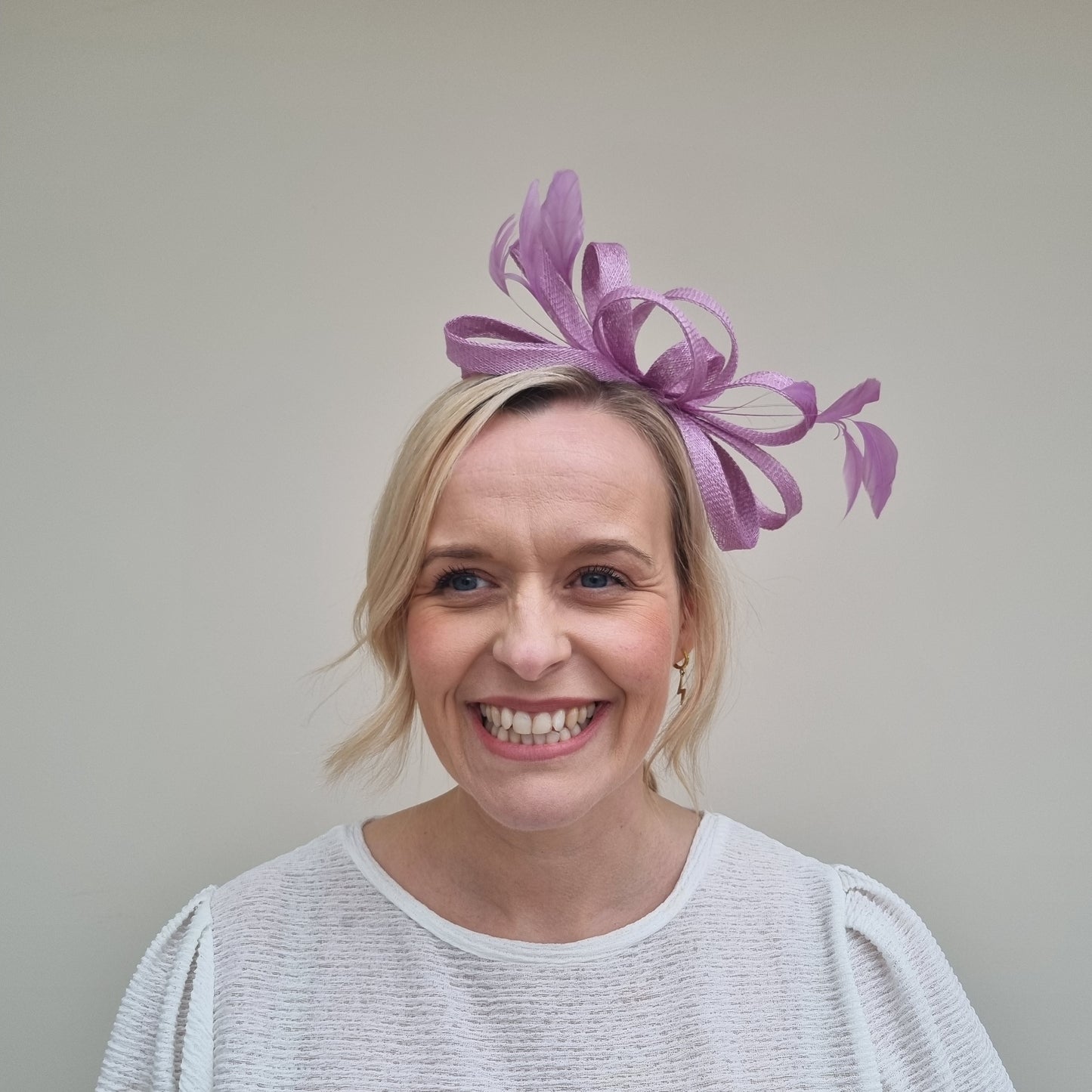 J Bees JB22/238 Fascinator on Headband In Purples