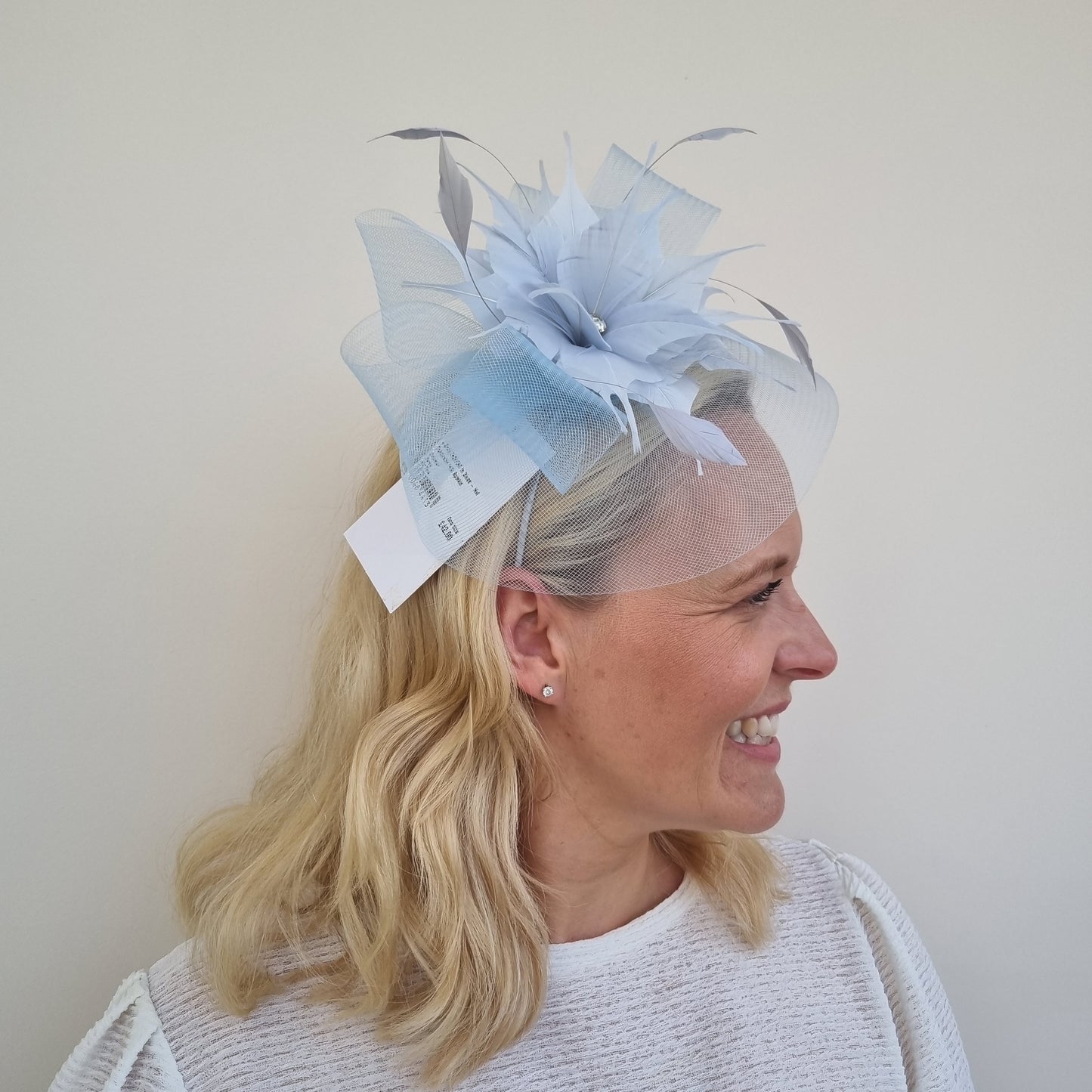 J Bees JB20/598 in Blues - Net Fascinator with Sparkle