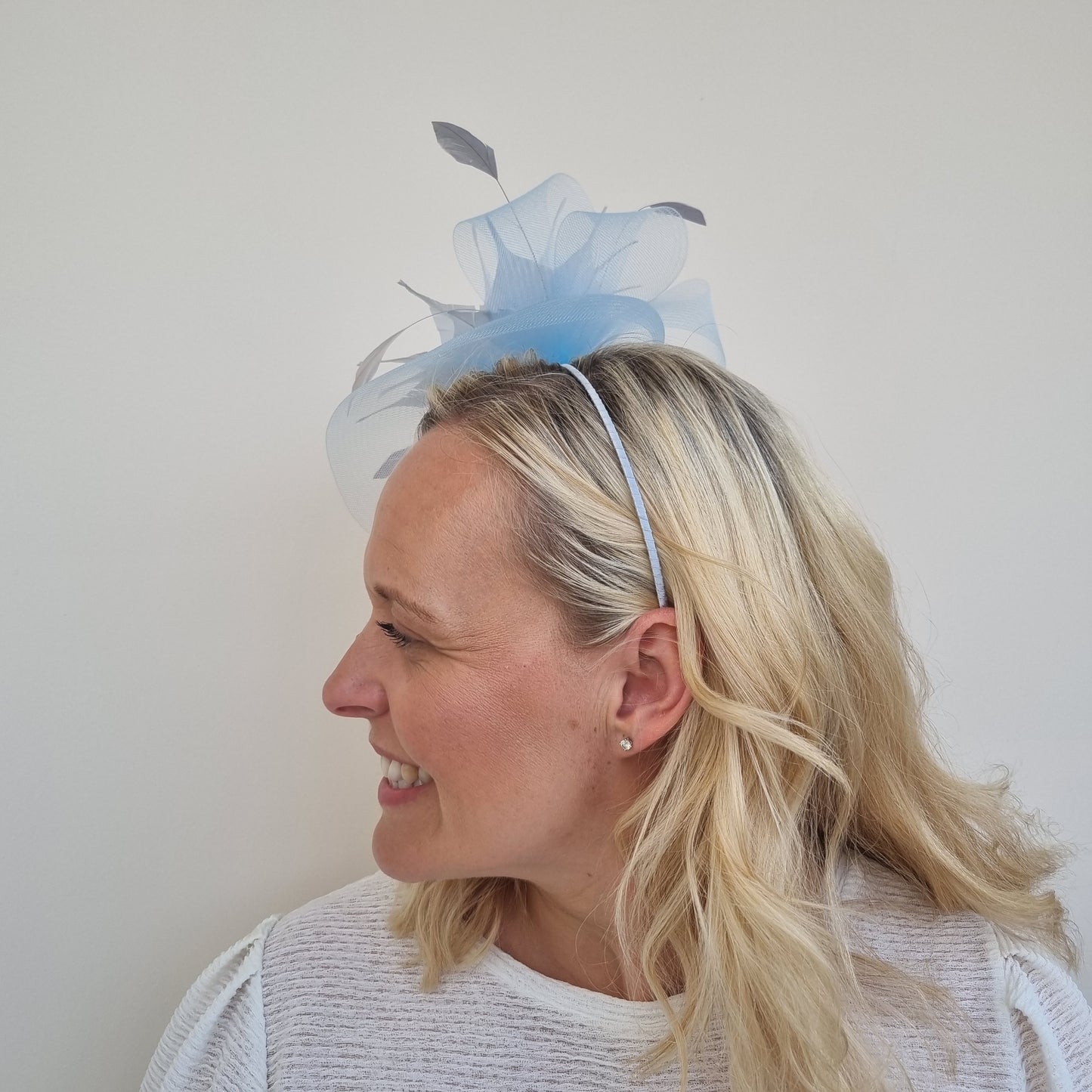 J Bees JB20/598 in Blues - Net Fascinator with Sparkle