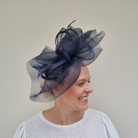 Boardmans Gracie Net Fascinator in Navy