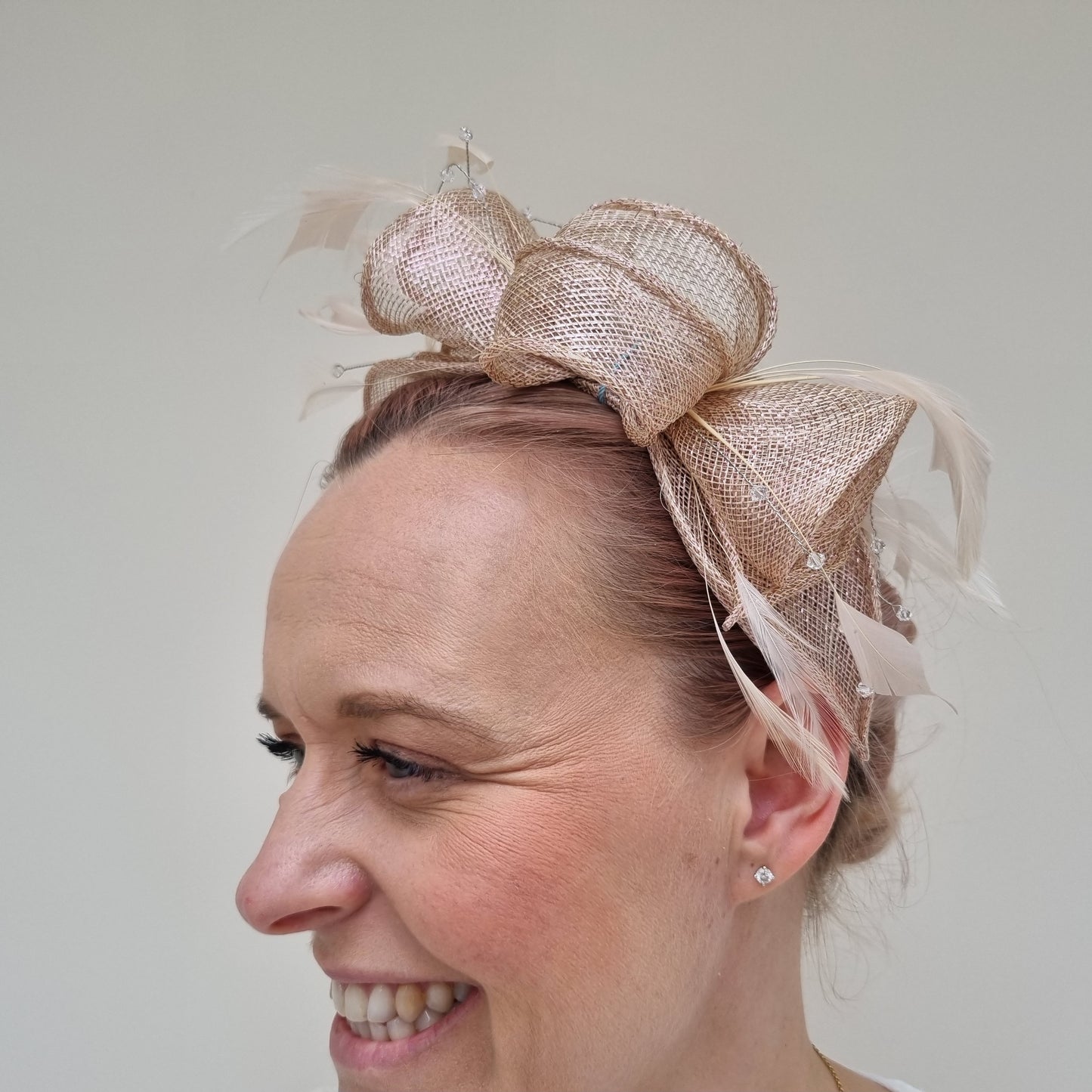 Max and Ellie CF1 Fascinator with Sparkle in Pinks