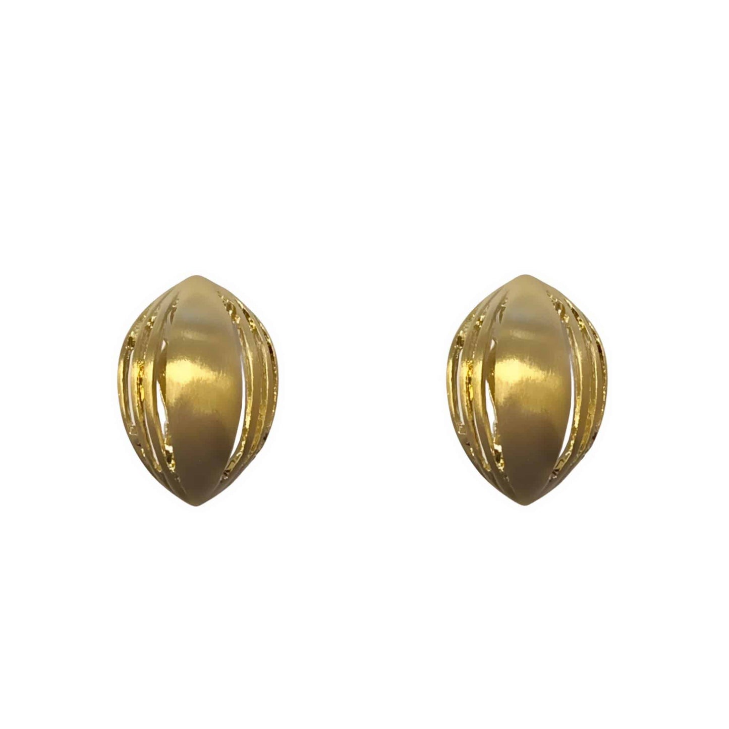 SHS Art-Deco Gold-Tone Clip Earrings