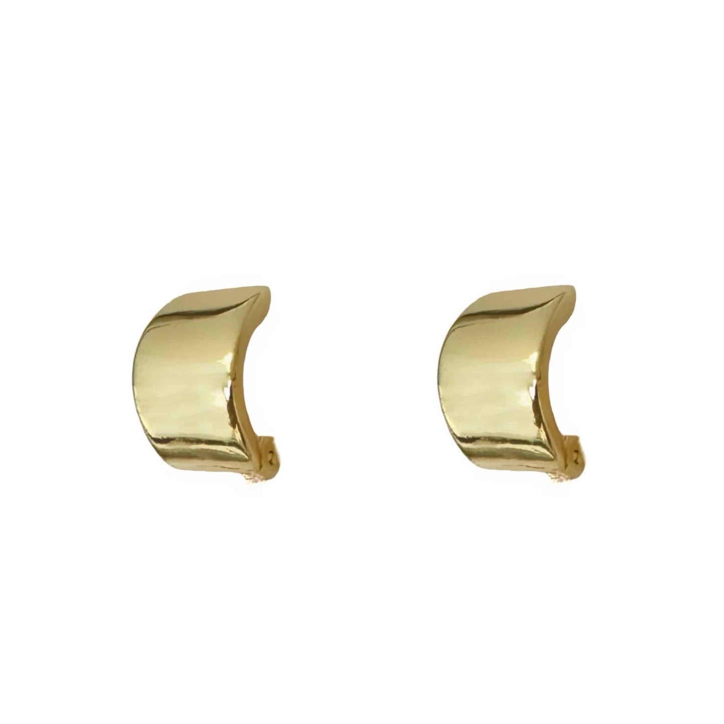 Gold Clip On Plain Earrings