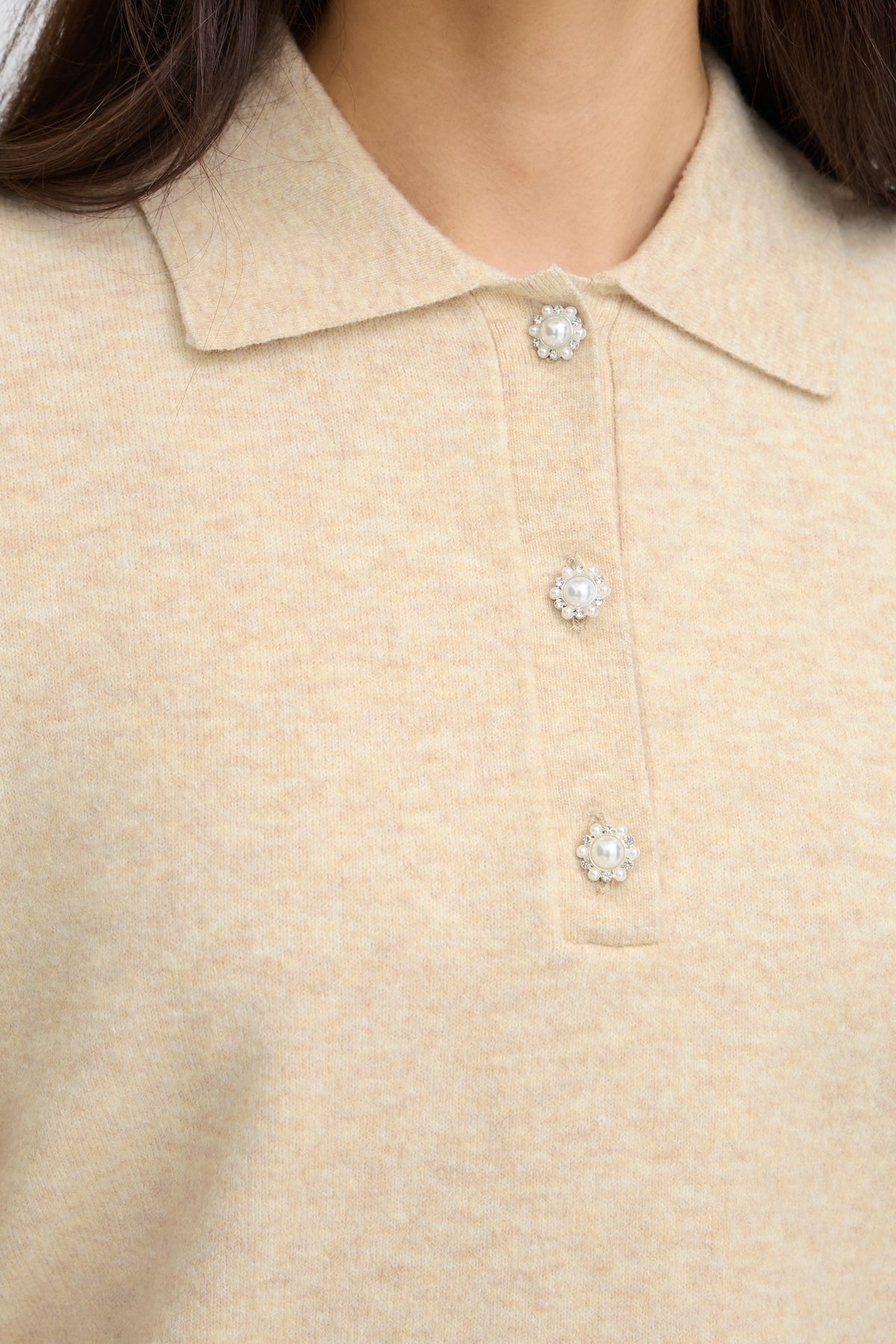 Fransa Frsuzette PU 1 Embellished Buttons Short Sleeve Jumper 20618280
