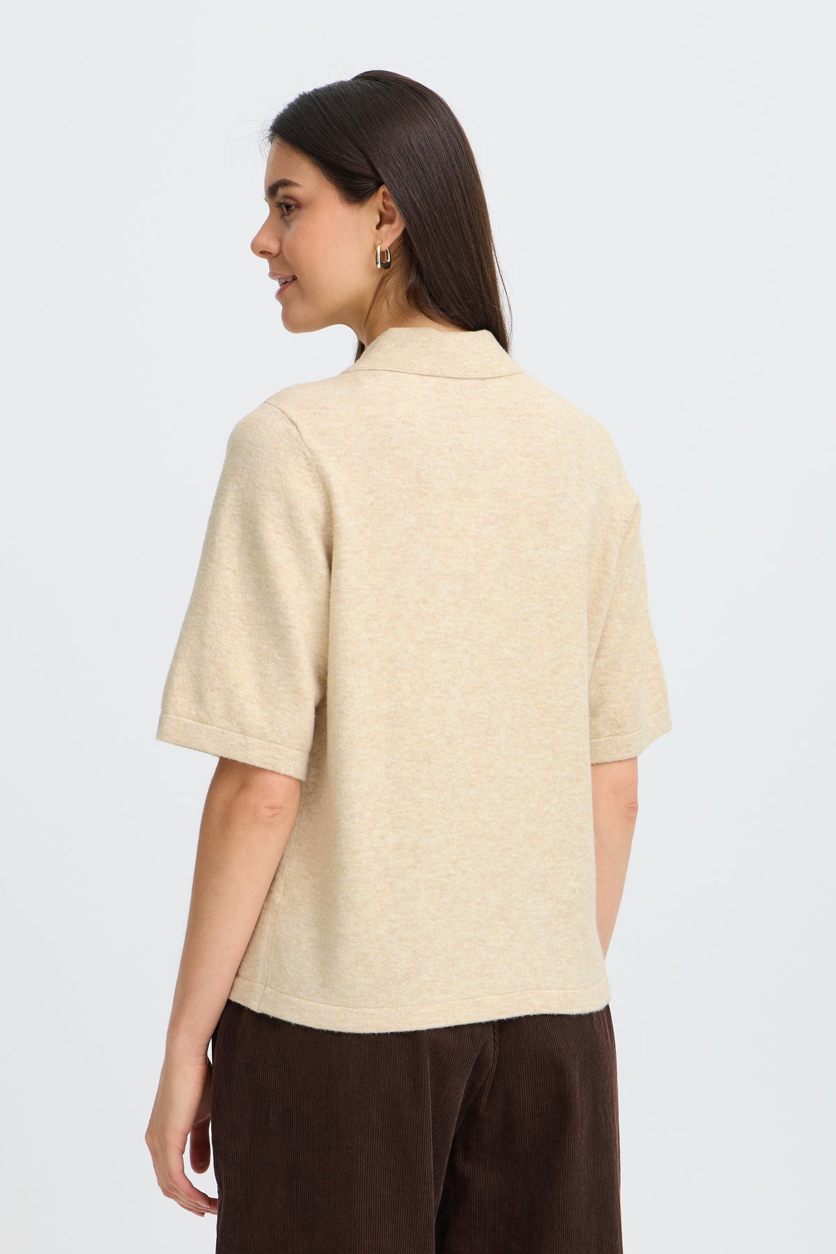 Fransa Frsuzette PU 1 Embellished Buttons Short Sleeve Jumper 20618280