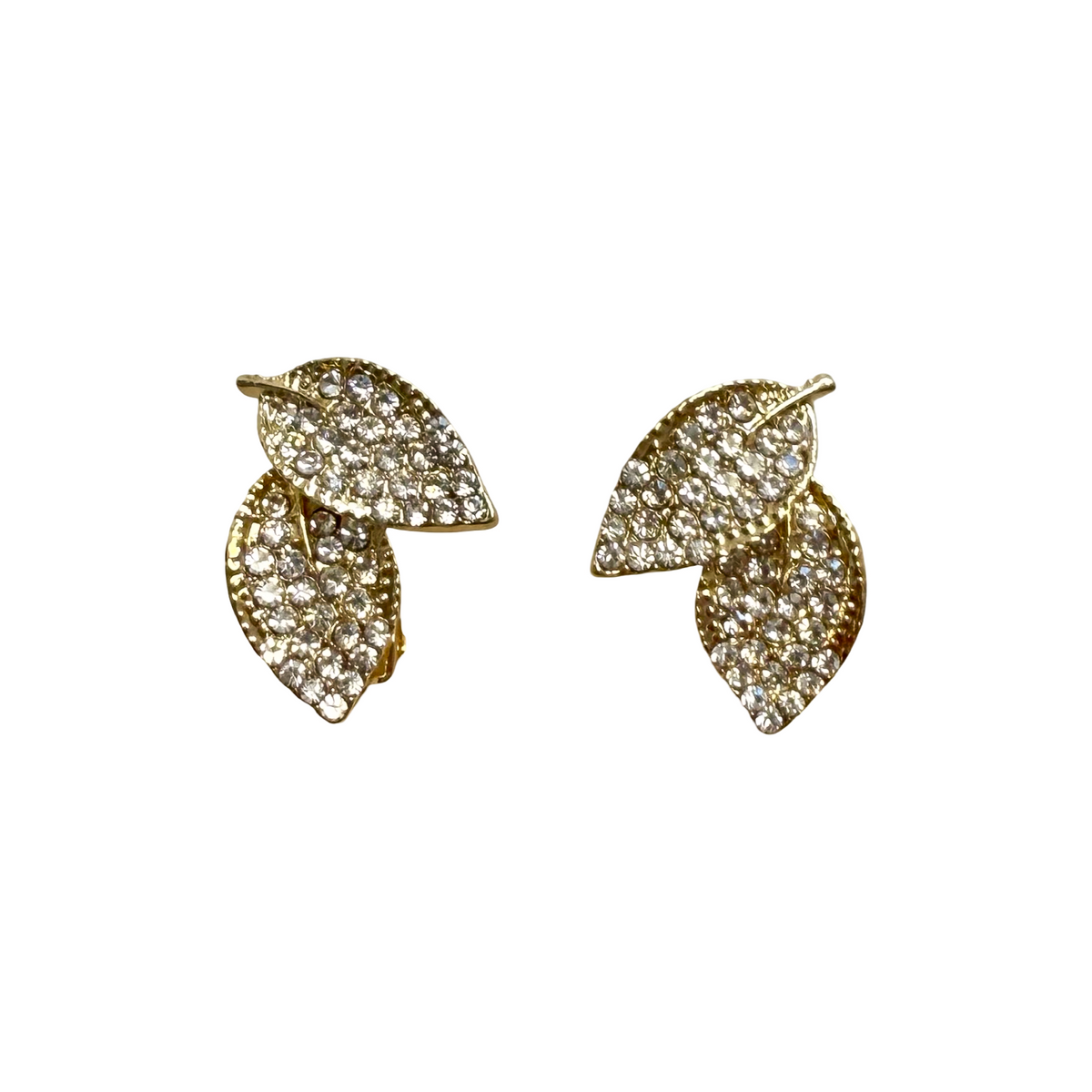 206182 Gold Leaf Clip On Earrings