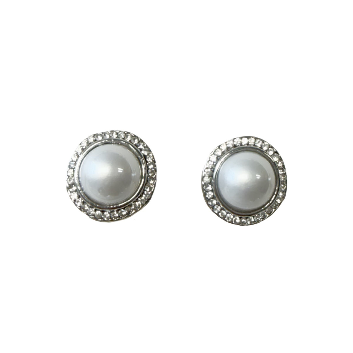 206253 Pearl Circle Stud Clip On Earrings