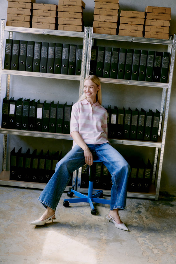 B.Young BYPELDA Cropped Polo Top