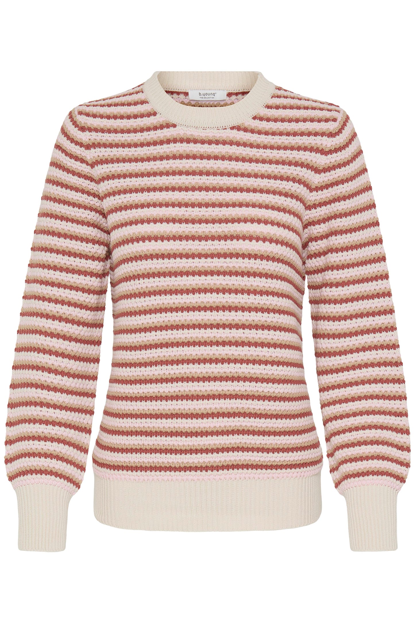 B.Young BYMAGIO Pink Stripe Open Neck Jumper 20818683