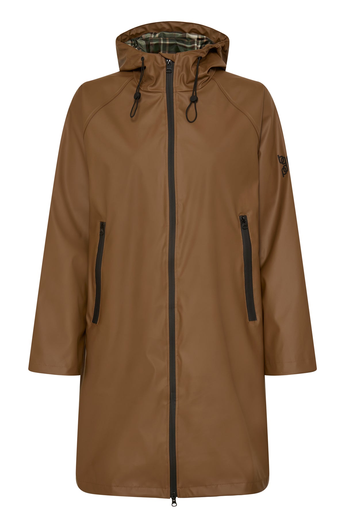 B.Young Byavan Zipper Coat with patterned lining.