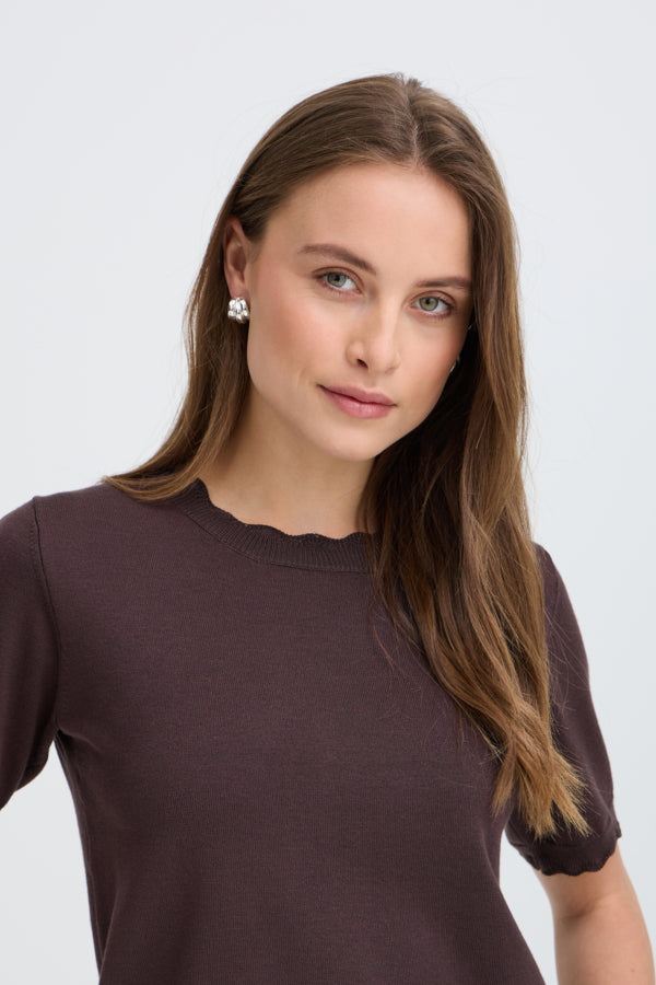 B.Young Bymmorla Lurex Pullover Short Sleeve Jumper