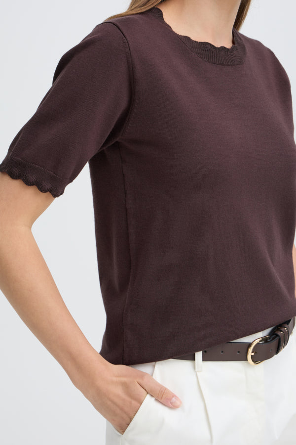 B.Young Bymmorla Lurex Pullover Short Sleeve Jumper
