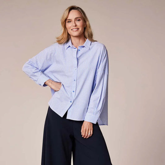 Deck 20937 Blue & White Stripe Blouse Blue & White Stripe